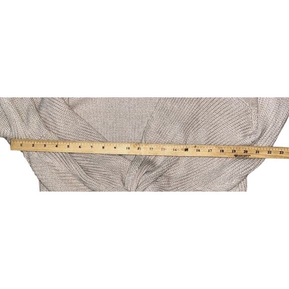 Main Strip Front Twist Lightweight Knit Tan Sweater Women's Large - Picture 3 of 6